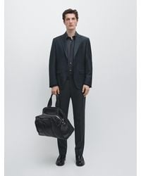 MASSIMO DUTTI - Cool Wool Micro-Textured Suit Trousers - Lyst