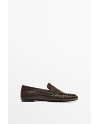 MASSIMO DUTTI - Soft Leather Moc Toe Loafer - Lyst