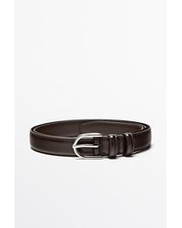 MASSIMO DUTTI - Nappa Leather Dress Belt With Double Loop - Lyst