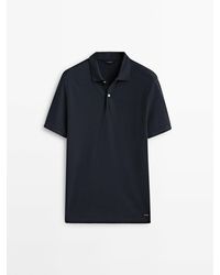 MASSIMO DUTTI - Piqué 100% Cotton Polo Shirt - Lyst