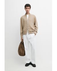 MASSIMO DUTTI - Wool Blend Cardigan With Zip Detail - Lyst