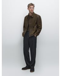 MASSIMO DUTTI - Chaqueta 100% Piel Ovina Efecto Desgastado - Lyst