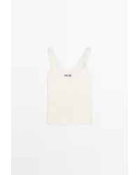 MASSIMO DUTTI - Lingerietop Met Bandjes En Kantdetail - Lyst