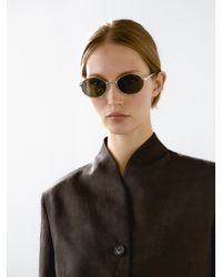 MASSIMO DUTTI - Linen Blend High Neck Blazer - Lyst
