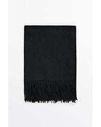 MASSIMO DUTTI - Wool Blend Scarf With Fringing - Lyst