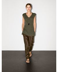 MASSIMO DUTTI - Jersey Sin Manga Cuello Pico - Lyst