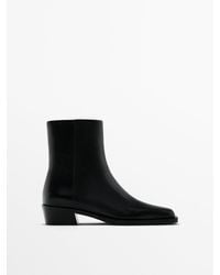 MASSIMO DUTTI - Ankle Boots With Square Toe - Lyst