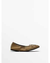 MASSIMO DUTTI - Ballet Flats With Gathered Detail - Lyst