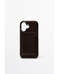 MASSIMO DUTTI - Textured Nappa Leather Iphone 17 Case - Lyst
