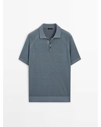 MASSIMO DUTTI - Short Sleeve Knit Polo Shirt - Lyst
