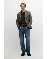 MASSIMO DUTTI - Tailored 100% Wool Check Blazer - Lyst