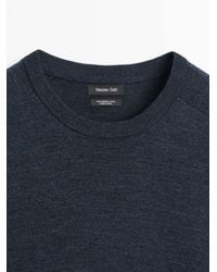 MASSIMO DUTTI - Merino Wool Knit Round Neck Sweater - Lyst