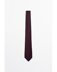 MASSIMO DUTTI - 100% Silk Tie With Embroidered Detail - Lyst