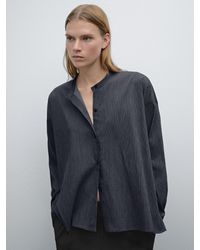 MASSIMO DUTTI - Hemd Mit Nadelstreifen Aus Baumwollmischgewebe - Lyst