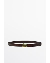 MASSIMO DUTTI - Gürtel Aus Nappaleder Mit Metallschnalle - Lyst