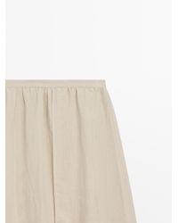 MASSIMO DUTTI - Flowing Midi Skirt With Ramie - Lyst