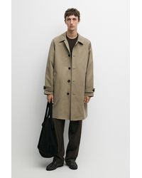 MASSIMO DUTTI - Oversize 100% Cotton Long Trench Coat - Lyst