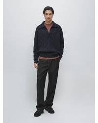 MASSIMO DUTTI - Wool Cable-Knit Polo Sweater - Lyst