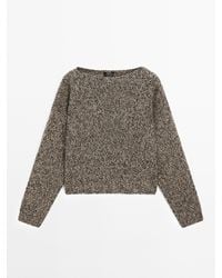 MASSIMO DUTTI - 100% Kasjmier Tricot Trui Met Boothals - Lyst