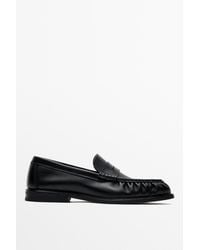 MASSIMO DUTTI - Shirred Leather Loafer - Lyst