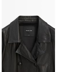 MASSIMO DUTTI - Nappa Leather Jacket With Belt Detail - Lyst