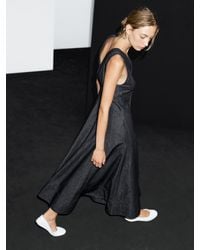MASSIMO DUTTI - Vestido Midi Denim Detalle Costuras - Lyst