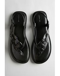 MASSIMO DUTTI - Flat Woven Leather Sandals - Lyst