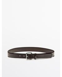 MASSIMO DUTTI - Gürtel Aus Leder Mit Quadratischer Schnalle - Lyst