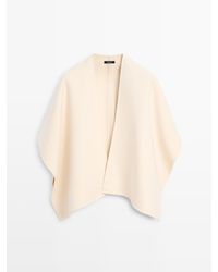 MASSIMO DUTTI - Wolmix Cape Met Vilten Structuur - Lyst