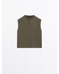 MASSIMO DUTTI - Chaleco Punto Corto Con Lana - Lyst