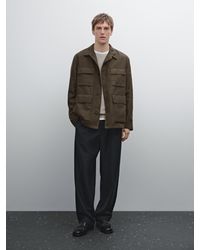 MASSIMO DUTTI - 100% Linen Jacket With Pockets - Lyst