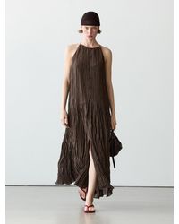 satin long slip dress Tuscany Maxi Slip Dress, in Rose Gold Luxe Satin