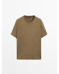 MASSIMO DUTTI - 100% Katoenen T-Shirt Van Middelgroot Gewicht - Lyst