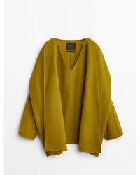 MASSIMO DUTTI Wool Sweatshirt With Scarf - Green