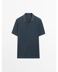 MASSIMO DUTTI - Tricot Polo Van Linnenmix - Lyst