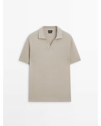 MASSIMO DUTTI - Short Sleeve Knit Polo Shirt - Lyst