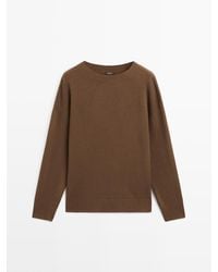 MASSIMO DUTTI - Wolmix Trui Met Ronde Hals - Lyst
