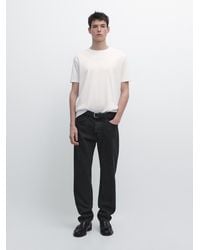 MASSIMO DUTTI - Relaxed Fit Short Sleeve Cotton T-Shirt - Lyst