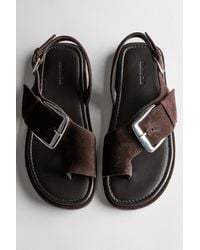 MASSIMO DUTTI - Flat Slider Sandals With Buckle - Lyst