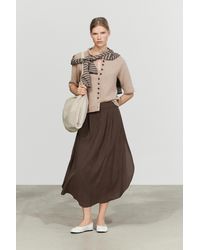 MASSIMO DUTTI - Flowing Midi Skirt With Pleat Detail - Lyst