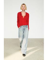 MASSIMO DUTTI - 100% Cashmere Cropped Knit Cardigan - Lyst