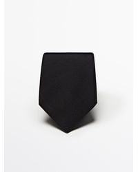 MASSIMO DUTTI - Cotton And Silk Blend Twill Tie - Lyst