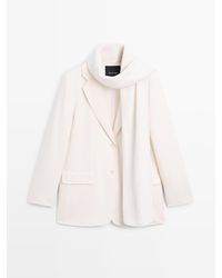 MASSIMO DUTTI - Blazer Van Wolmix Met Sjaal - Lyst
