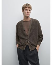 MASSIMO DUTTI - Cardigán Punto 100% Algodón Mouline - Lyst