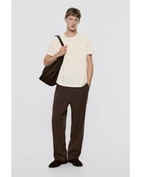 MASSIMO DUTTI - 100% Cotton Short Sleeve T-Shirt - Lyst