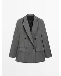 MASSIMO DUTTI - Americana Raya Diplomática 100% Lana - Lyst