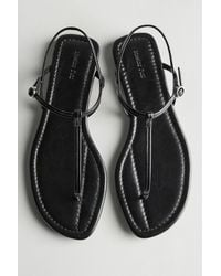 MASSIMO DUTTI - Strappy Flat Sandals With Toe Divider - Lyst