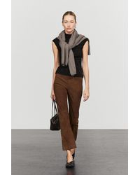 MASSIMO DUTTI - Flare Fit Suede Leggings - Lyst