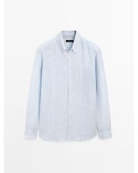 MASSIMO DUTTI - Regular Fit Gestreept Overhemd - Lyst