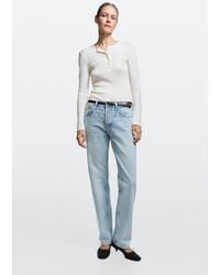 MASSIMO DUTTI - Mid-Waist Straight-Leg Jeans - Lyst